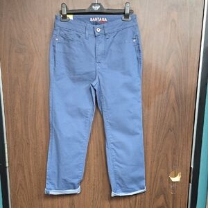 Santana Jeans Size 6 Grey Blue Mid Rise Capri Jean